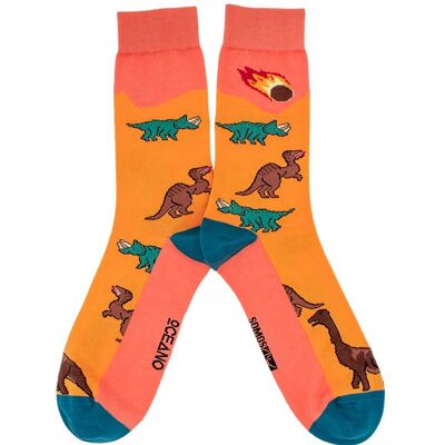 Chaussettes dinosaure moutarde