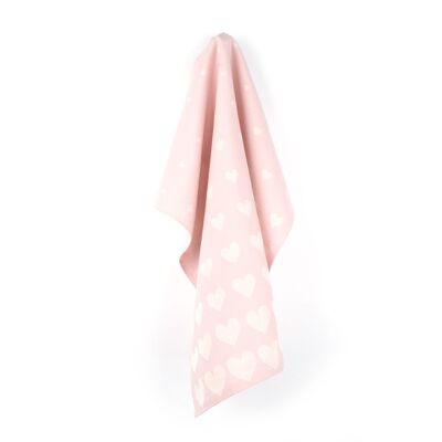 Tea Towel Hearts Pink 6pcs