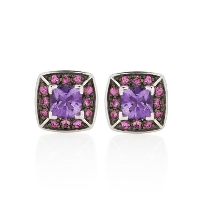 PETIT PARAGON White Gold Amethyst Earrings