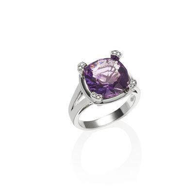 Paradigm White Gold Amethyst Ring