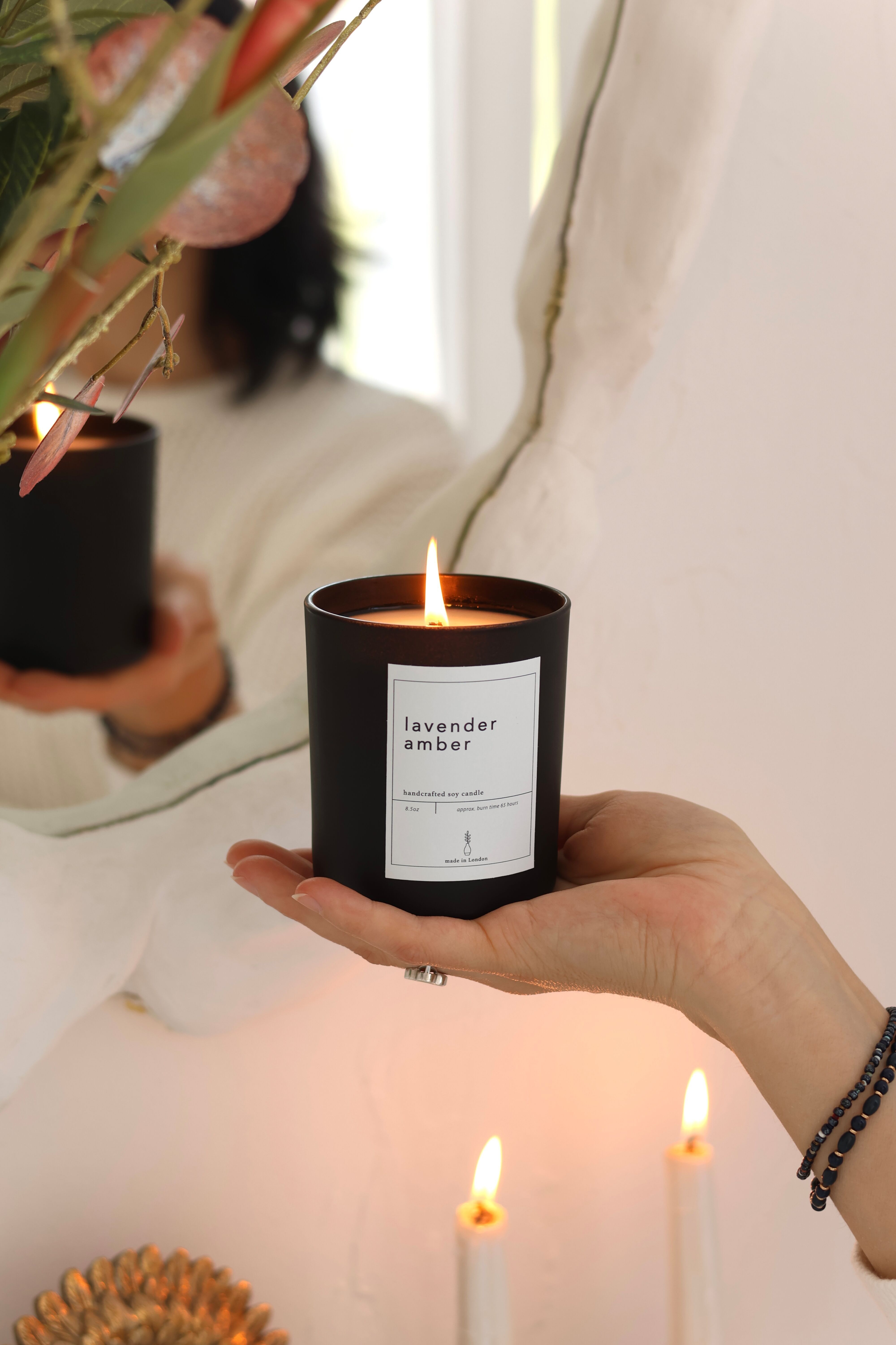 Vela de Soja – Ámbar Lavanda