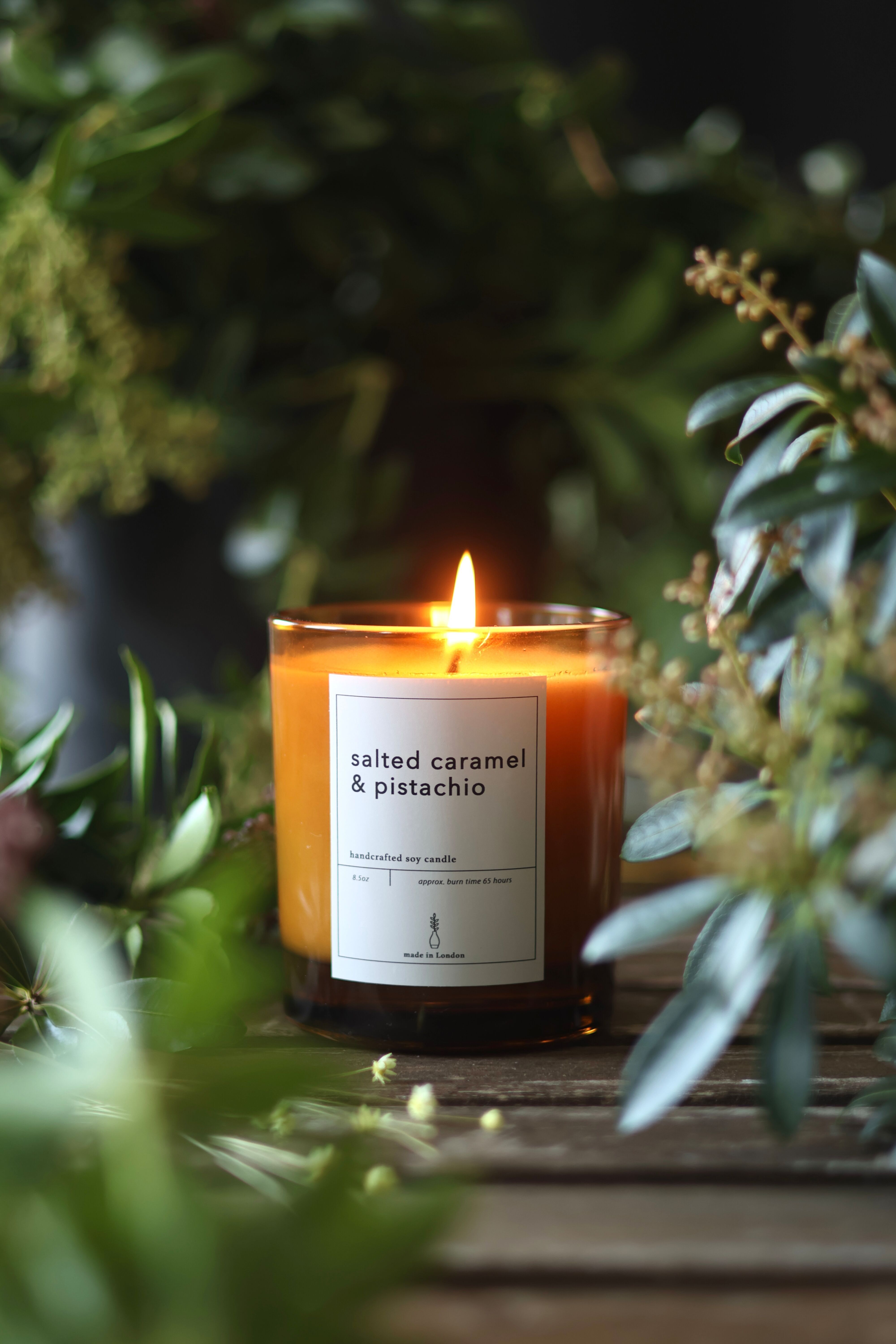 Vela de Soja – Caramelo Salado y Pistacho