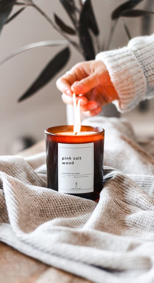 Soy Candle – Pink Salt & Wood