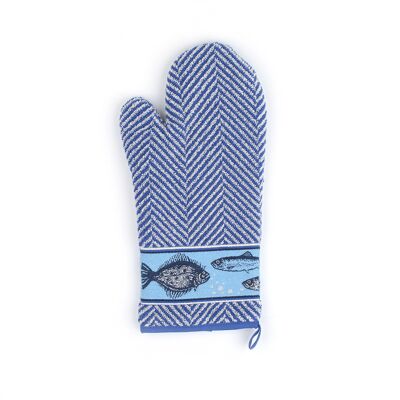 Oven Glove Fish Royal Blue 2pcs