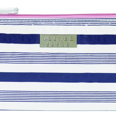 Sorority Stripe Small flat purse