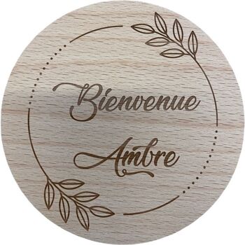 Carte bienvenue bébé gravé en bois personnalisable (choix multiple) 7