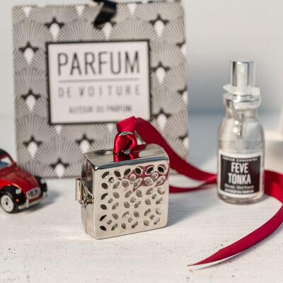 Small silver cube Car perfume FRAGRANCE OF YOUR CHOICE