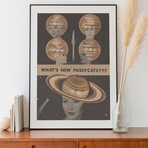 What's New Pussycats?' galactic fine A5 art print
