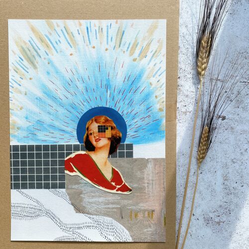 Rise' vintage sunburst A4 fine art print