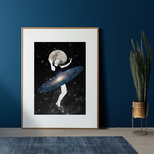 Cosmic Breakthrough' hula galaxy A5 fine art print
