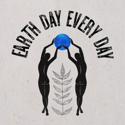 Impresión de bellas artes ambientales de 12 x 12 pulgadas del Día de la Tierra todos los días