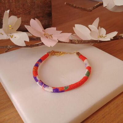 Orange Chirimen link bracelet