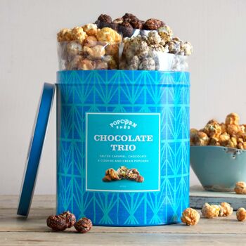 Boîte de pop-corn Trio de chocolats 2