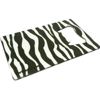 Zebra Wrapic Credit Card Bottle Opener