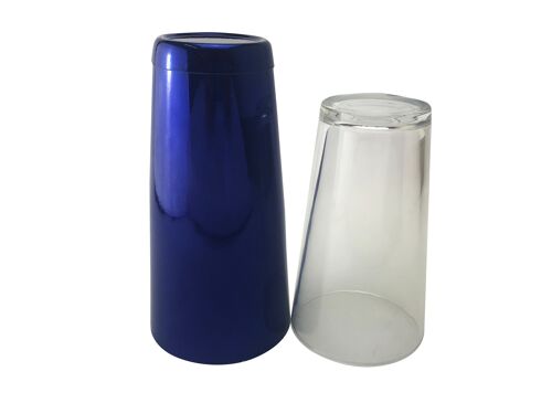 Boston Tin 28oz & Boston Glass 16oz Weighted Cocktail Shaker Set - Electric Blue