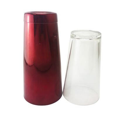 Boston Tin 28oz & Boston Glass 16oz Weighted Cocktail Shaker Set - Fire Red