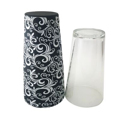 Boston Tin 28oz & Boston Glass 16oz Weighted Cocktail Shaker Set - Flower Pattern