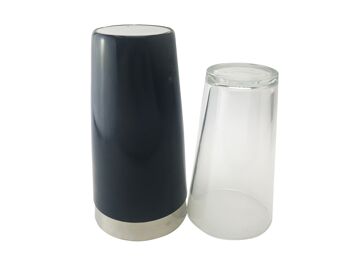 Boston Tin 28oz & Boston Glass 16oz Cocktail Shaker Set - Vinyle Noir