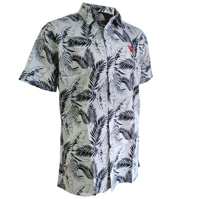 Camicia hawaiana Opplav Mauna Loa. 100% cotone. (NERO)