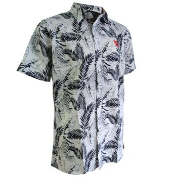 Chemise hawaïenne Opplav Mauna Loa. 100% coton. (NOIR) 1