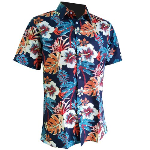 Hawaiian shirt Opplav Kilauea. 100% cotton.(BLUE)