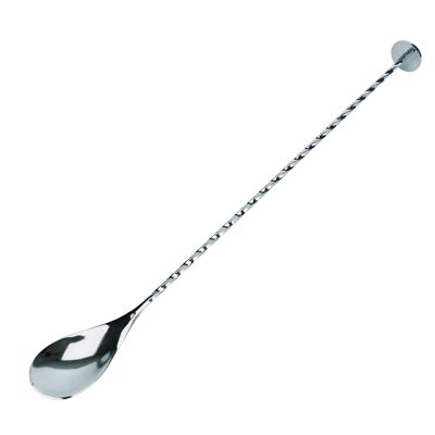 Twisted Mixing Flat Head Stainless Steel Bar Spoon 