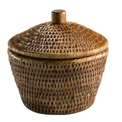 Round box Toinon in honey rattan
