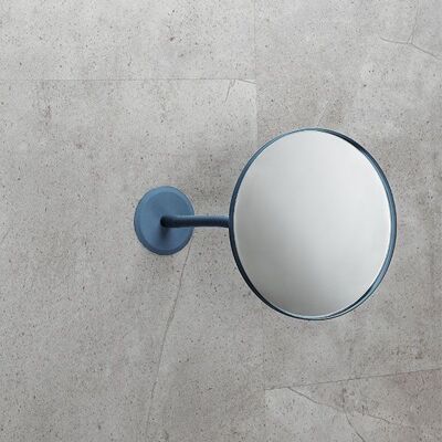 Spiegel unbeleuchtet mit Wandhalter und Schwanenhals zum Kleben und Bohren - Blau