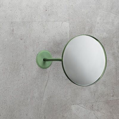 Spiegel unbeleuchtet mit Wandhalter und Schwanenhals zum Kleben und Bohren - Grün