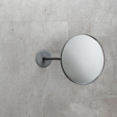 Spiegel unbeleuchtet mit Wandhalter und Schwanenhals zum Kleben und Bohren - Silber