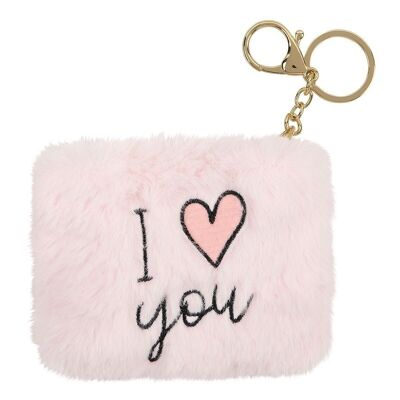 Porte monnaie porte cles cocooning - i love you