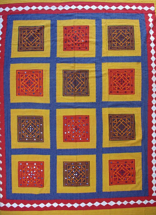 Mirror Patchwork Indian Bedspread