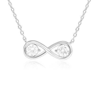 Collier Infini/Or Blanc 18K & Cubic Zirconia