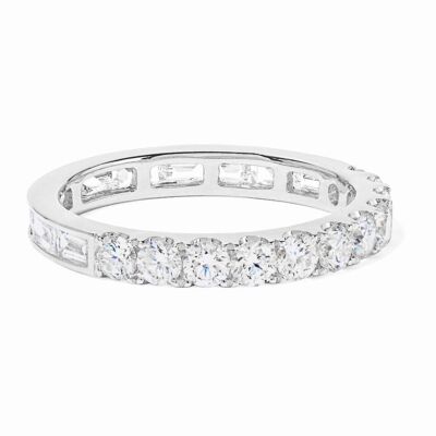 Bague Aurora / Or blanc 18 carats et zircon cubique de qualité supérieure - Moyen (US 7)