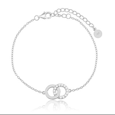 Circle Bracelet/18K White Gold & Premium Cubic Zirconia