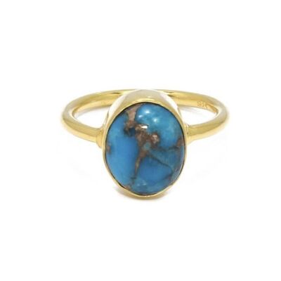 Copper Turquoise Ring/18k Yellow Gold Vermeil in Copper Turquoise