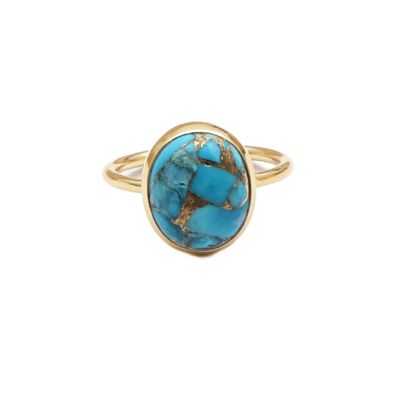 The World Ring/18k Yellow Gold Vermeil in Copper Turquoise