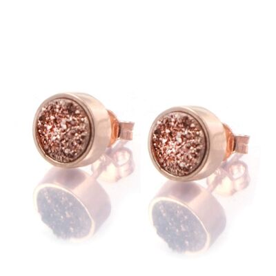 Sunset Sparkles Statement Orecchini/Oro rosa 18 carati e titanio rosa Druzy