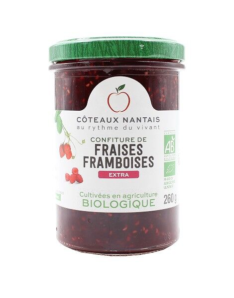 Confiture fraises framboises extra Bio - 260g