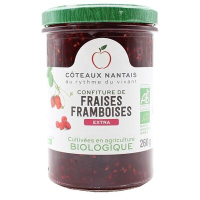 Confiture fraises framboises extra Bio - 260g