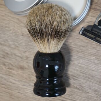 Blaireau, Rein Badger, manche noir, anneau Ø 22mm 4