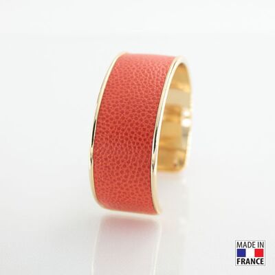 Bracelet taille L-finition doré - couleur - cuir EPV de luxe taurillon grainé galuchat