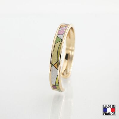 Bracelet taille S-finition doré - imprimé amazonia - cuir EPV de luxe taurillon grainé galuchat