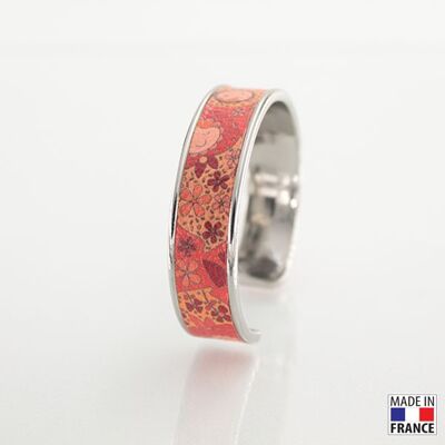 Bracelet taille M-finition rhodié - imprimé Poupée russe - cuir EPV de luxe taurillon grainé galuchat