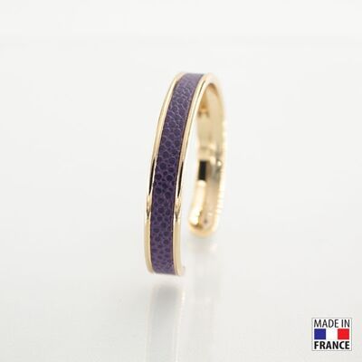 Bracelet taille S-finition doré - couleur Cassis - cuir EPV de luxe taurillon grainé galuchat