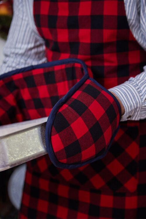 Lee Valley Oven Gloves - Red Black Check (LV9)