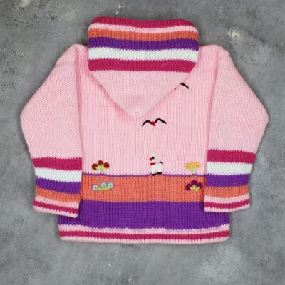 Cardigan invernale rosa