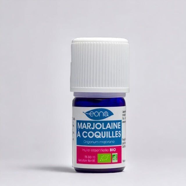 Marjoram essential oil with shells