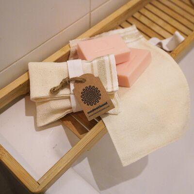 Cellulose Bath Glove with Shea Butter Soap