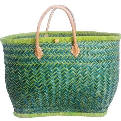 Panier artisanal Aravoula Luxe " Marché" Tutti frutti vert